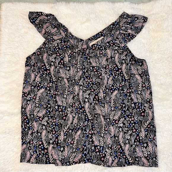 Loft petites floral sleeveless blouse medium - Picture 2 of 11